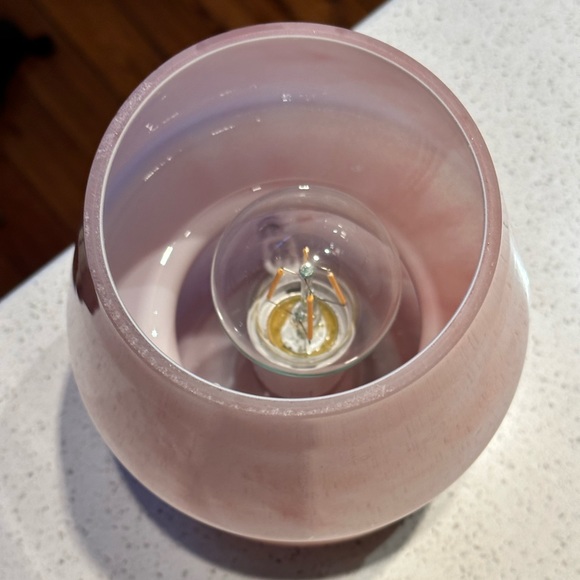 Glass Mushroom Lamp, Bedside Table Lamp, Retro Lamp, Vintage Lamp, Pink Marble - Picture 8 of 10